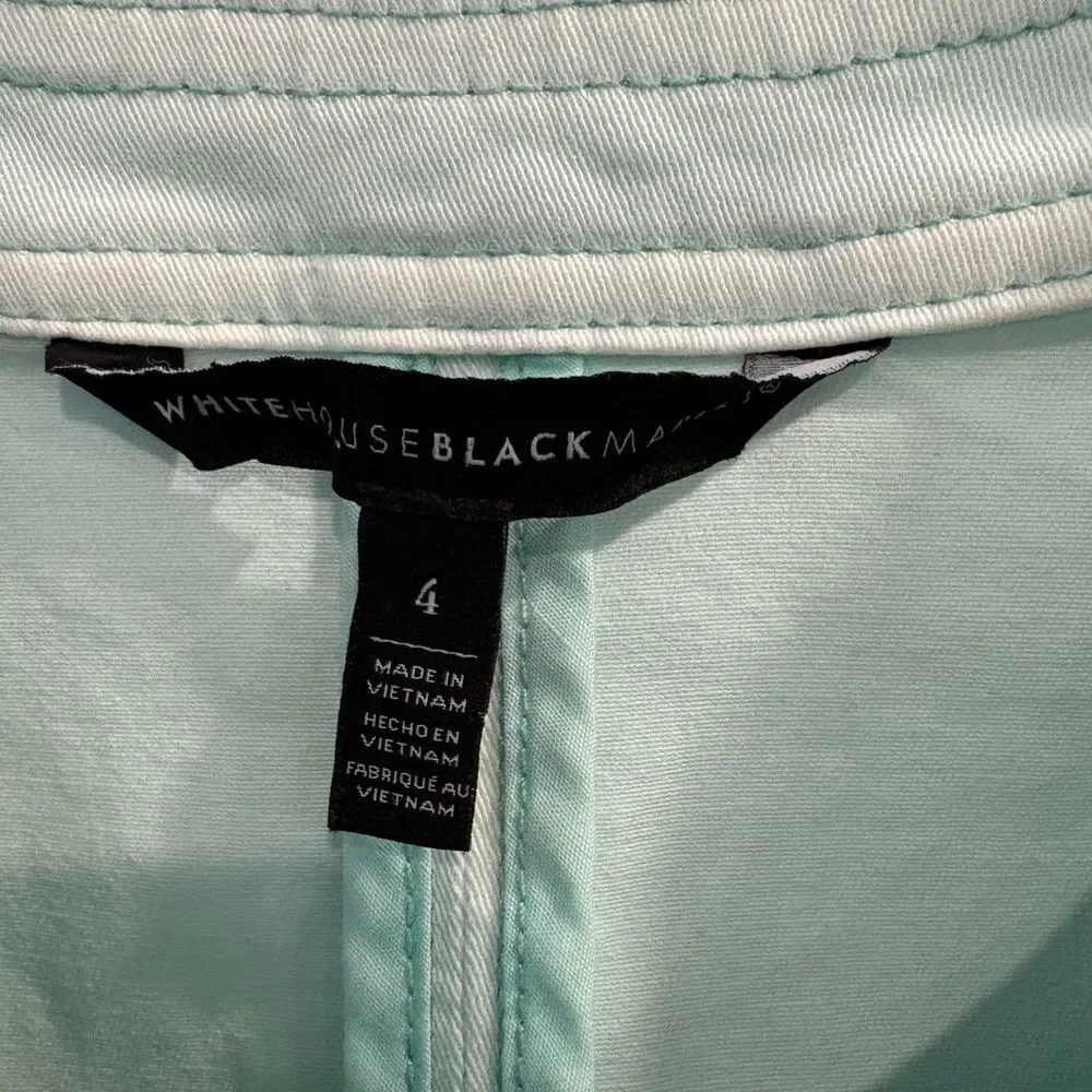 White House Black Market Light Mint Green Jacket Beautifully Military Style - Picture 8 of 16